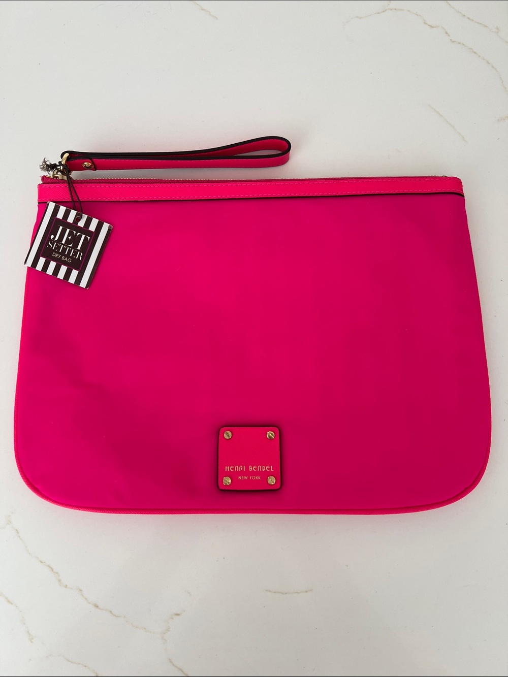 NWT Henri Bendel Neon Pink Jet Setter Dry Bag
